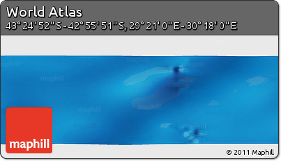Physical Panoramic Map of the Area around 43° 10' 22" S, 29° 49' 30" E