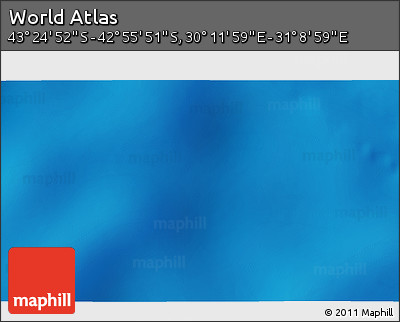 Physical 3D Map of the Area around 43° 10' 22" S, 30° 40' 29" E