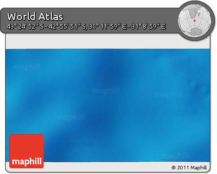 Shaded Relief 3D Map of the Area around 43° 10' 22" S, 30° 40' 29" E