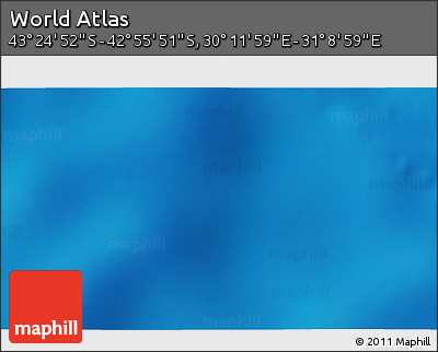 Shaded Relief 3D Map of the Area around 43° 10' 22" S, 30° 40' 29" E