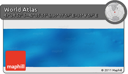 Physical Panoramic Map of the Area around 43° 10' 22" S, 30° 40' 29" E