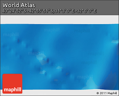 Physical 3D Map of the Area around 43° 10' 22" S, 31° 31' 29" E