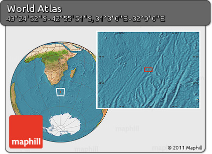 Satellite Location Map of the Area around 43° 10' 22" S, 31° 31' 29" E