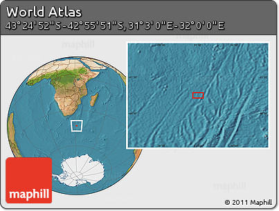 Satellite Location Map of the Area around 43° 10' 22" S, 31° 31' 29" E