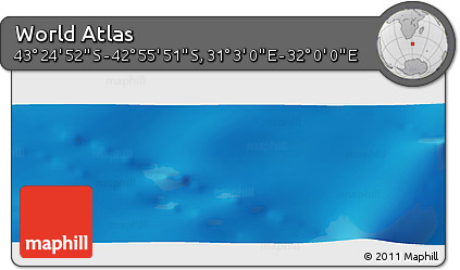 Physical Panoramic Map of the Area around 43° 10' 22" S, 31° 31' 29" E