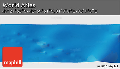 Physical Panoramic Map of the Area around 43° 10' 22" S, 31° 31' 29" E