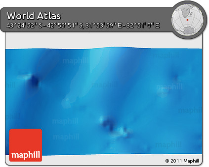 Physical 3D Map of the Area around 43° 10' 22" S, 32° 22' 30" E