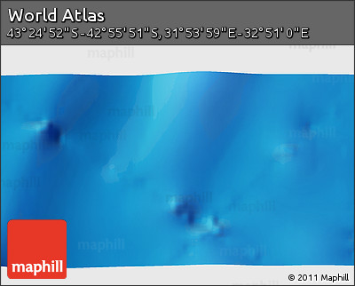 Physical 3D Map of the Area around 43° 10' 22" S, 32° 22' 30" E