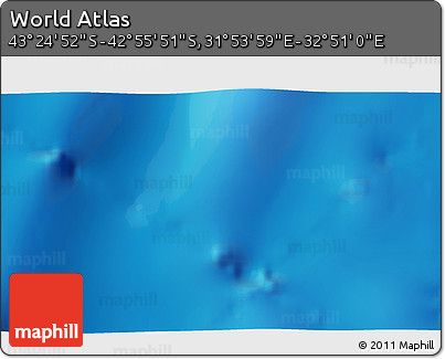Shaded Relief 3D Map of the Area around 43° 10' 22" S, 32° 22' 30" E