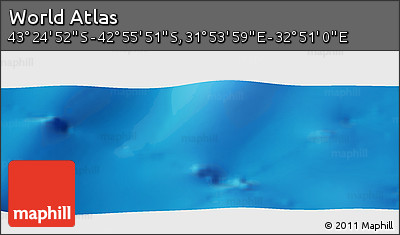 Physical Panoramic Map of the Area around 43° 10' 22" S, 32° 22' 30" E