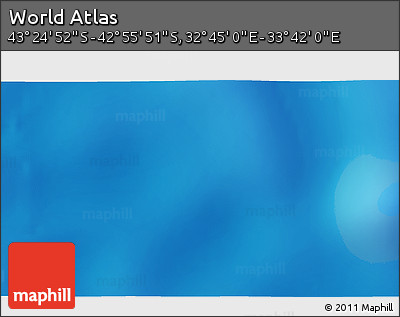 Shaded Relief 3D Map of the Area around 43° 10' 22" S, 33° 13' 30" E
