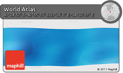 Physical Panoramic Map of the Area around 43° 10' 22" S, 34° 4' 30" E