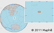 Gray Location Map of the area around 43° 10' 22" S, 35° 46' 29" E