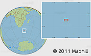 Savanna Style Location Map of the area around 43° 10' 22" S, 35° 46' 29" E