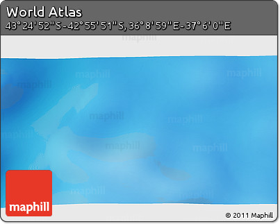 Physical 3D Map of the Area around 43° 10' 22" S, 36° 37' 30" E