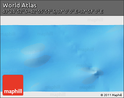 Physical 3D Map of the Area around 43° 10' 22" S, 37° 28' 30" E