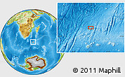 Physical Location Map of the area around 43° 10' 22" S, 38° 19' 30" E