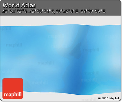 Shaded Relief 3D Map of the Area around 43° 10' 22" S, 39° 10' 29" E