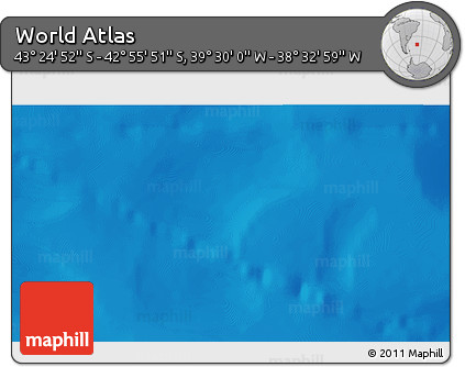 Physical 3D Map of the Area around 43° 10' 22" S, 39° 1' 29" W