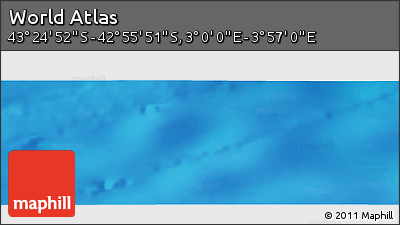 Physical Panoramic Map of the Area around 43° 10' 22" S, 3° 28' 30" E