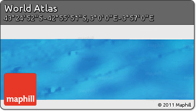 Physical Panoramic Map of the Area around 43° 10' 22" S, 3° 28' 30" E