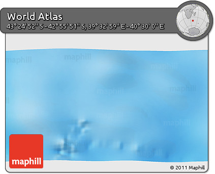 Shaded Relief 3D Map of the Area around 43° 10' 22" S, 40° 1' 29" E