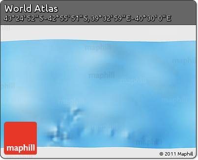 Shaded Relief 3D Map of the Area around 43° 10' 22" S, 40° 1' 29" E