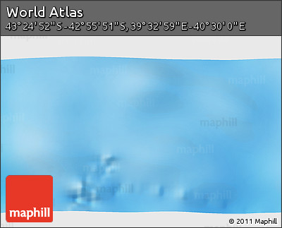 Shaded Relief 3D Map of the Area around 43° 10' 22" S, 40° 1' 29" E