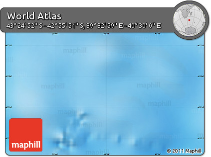 Physical Map of the Area around 43° 10' 22" S, 40° 1' 29" E