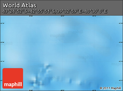 Physical Map of the Area around 43° 10' 22" S, 40° 1' 29" E