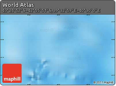 Physical Map of the Area around 43° 10' 22" S, 40° 1' 29" E