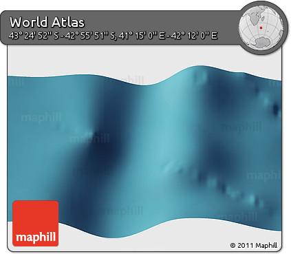 Satellite 3D Map of the Area around 43° 10' 22" S, 41° 43' 30" E