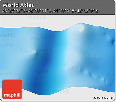 Shaded Relief 3D Map of the Area around 43° 10' 22" S, 41° 43' 30" E