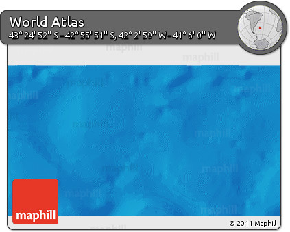 Physical 3D Map of the Area around 43° 10' 22" S, 41° 34' 30" W