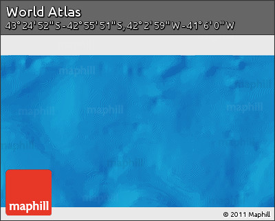 Physical 3D Map of the Area around 43° 10' 22" S, 41° 34' 30" W