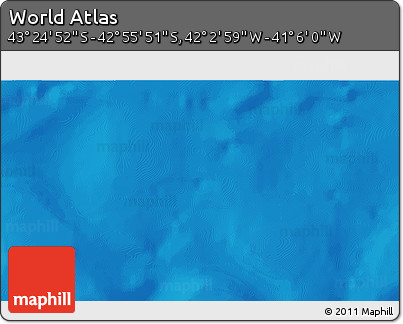 Physical 3D Map of the Area around 43° 10' 22" S, 41° 34' 30" W