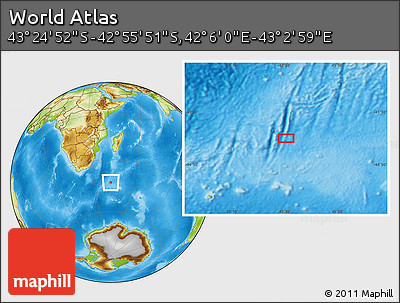 Physical Location Map of the Area around 43° 10' 22" S, 42° 34' 30" E