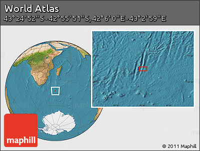 Satellite Location Map of the Area around 43° 10' 22" S, 42° 34' 30" E