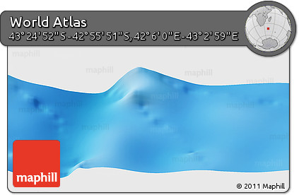 Physical Panoramic Map of the Area around 43° 10' 22" S, 42° 34' 30" E