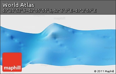Physical Panoramic Map of the Area around 43° 10' 22" S, 42° 34' 30" E