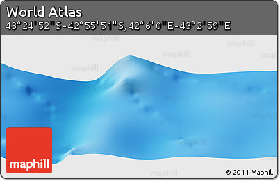Physical Panoramic Map of the Area around 43° 10' 22" S, 42° 34' 30" E