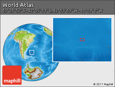 Physical Location Map of the Area around 43° 10' 22" S, 42° 25' 29" W