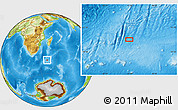 Physical Location Map of the area around 43° 10' 22" S, 43° 25' 29" E