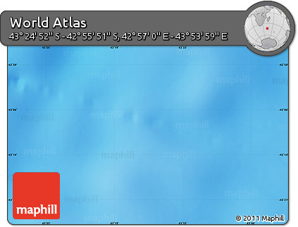 Physical Map of the Area around 43° 10' 22" S, 43° 25' 29" E