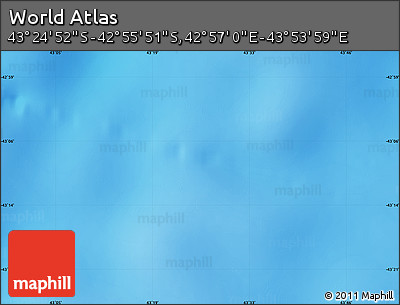 Physical Map of the Area around 43° 10' 22" S, 43° 25' 29" E