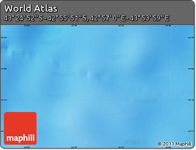 Physical Map of the Area around 43° 10' 22" S, 43° 25' 29" E