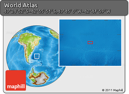 Physical Location Map of the Area around 43° 10' 22" S, 43° 16' 29" W