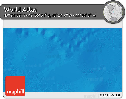 Physical 3D Map of the Area around 43° 10' 22" S, 44° 58' 30" W