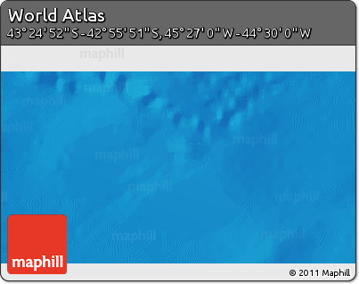 Physical 3D Map of the Area around 43° 10' 22" S, 44° 58' 30" W