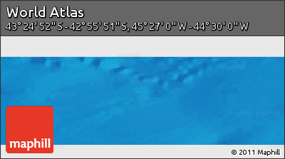 Physical Panoramic Map of the Area around 43° 10' 22" S, 44° 58' 30" W